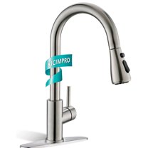 APPASO Matte Black 2 Hole Kitchen Faucet With Pull Down 3 Modes Sprayer Sink Faucet High Arch 1 Sink Soap Dispenser