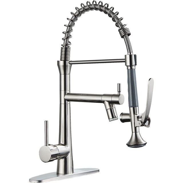 Zovajonia Kitchen Faucet with Pull Down Sprayer Brushed Nickel Kitchen