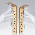 thumbnail image 1 of Zovajonia LED Shower Panel Tower System, 6-Functions Stainless Steel Shower Tower Waterfall ShowerheadShower Jets, Hydropower Digital Display Rain Shower System Gold, 1 of 16