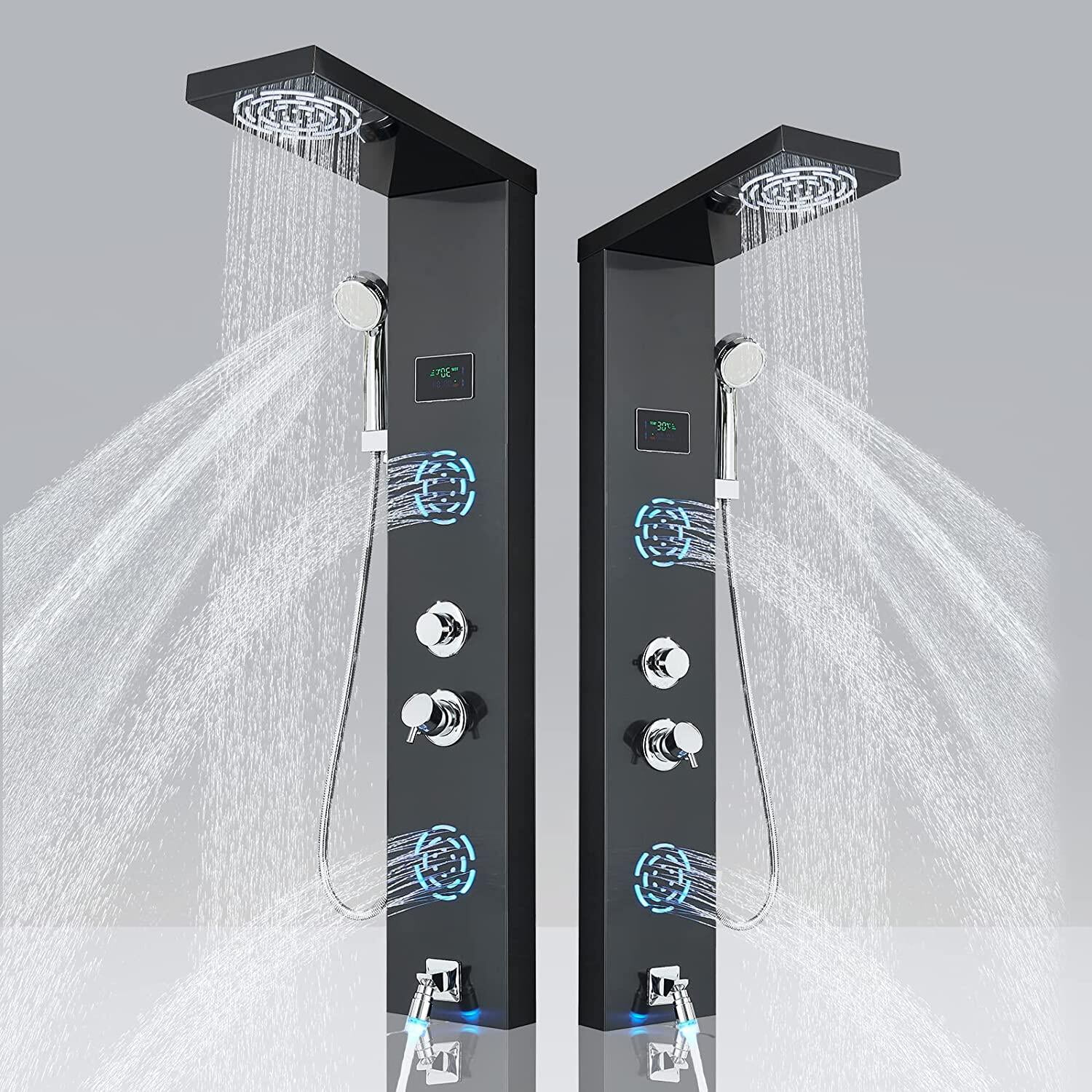 Zovajonia Led Shower Panel Tower System Shower Tower With Multi