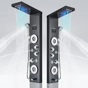 Zovajonia Led Shower Panel Tower System, Shower Tower with 6 -Function Rainfall Waterfall Showerhead  Shower jets Rain Shower System Oil Rubbed Bronze