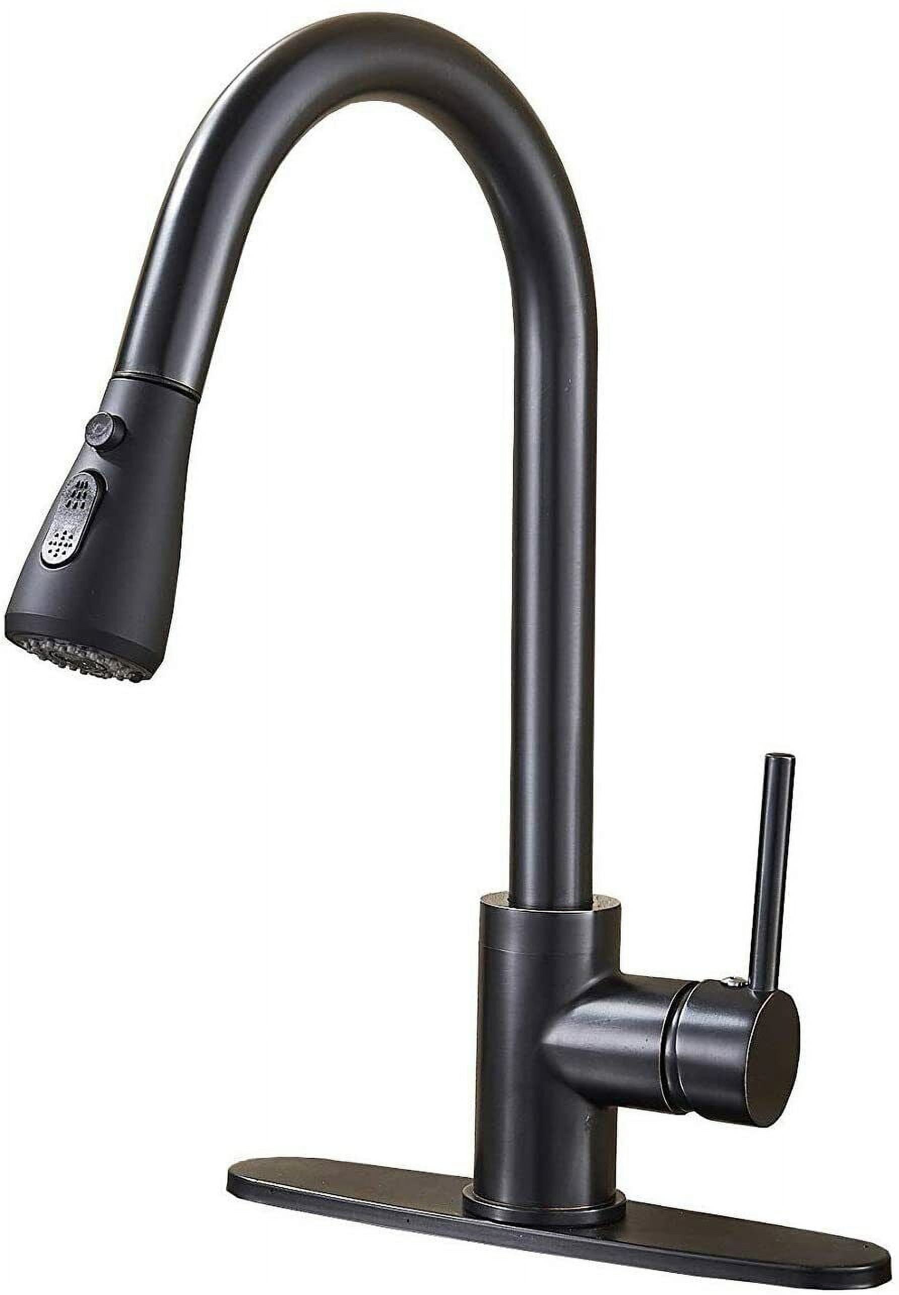 Matte Black Stainless Steel Pull-Down Kitchen Faucet