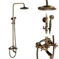 thumbnail image 1 of Zovajonia Shower Fixture Antique Brass Bathroom Shower Set Faucet 8" Rain Head&Tub Mixer Tap Wall Mount, 1 of 9