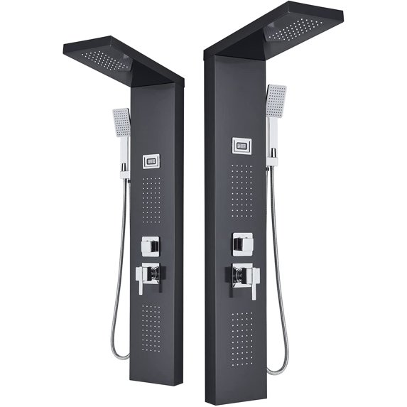Zovajonia Shower Panel Tower System , Stainless Steel Shower Tower , Waterfall Showerhead, Shower Jets, Rain Shower System Oil Rubbed Bronze