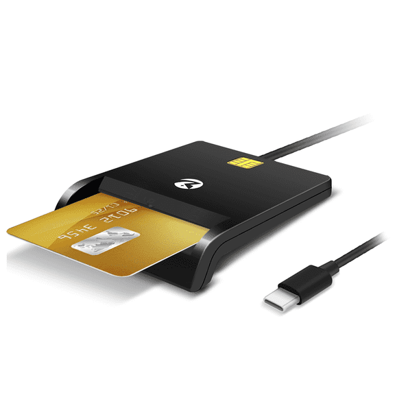 Zoweetek USB C CAC Reader , Smart Card Reader for PIV/CAC, Bank ID IC Cards,and Secure Payments Compatible Windows 10/11, Mac OS