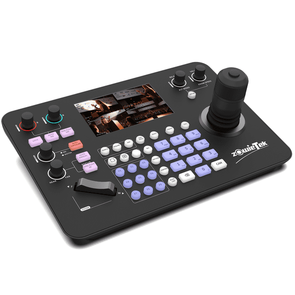 Zowietek PTZ Controller 7D Joystick, ZowieKBD, HDMI Output, 5'' LCD Quad-View Real-time Monitor, Automatic Camera Detection, Camera Group Control, Zowie-Ecosystem, Tally, Audio Out, Non-NDI Model