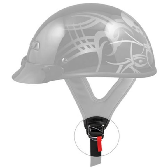 Zox Motorcycle Half Helmet Quick Release Black