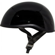 Zox Retro Old School Open Face Helmet (Glossy Black, Medium)