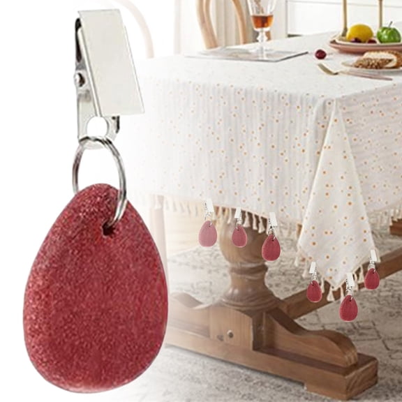 Zoxiy 1Pc Tablecloth Weights,Teardrop Shape Table Cover Weights With Metal Clip,Marble Stone Table Cloth Weights,Suitable For Weddings,Parties,Outdoor Picnics,Or Tablecloth Decoration