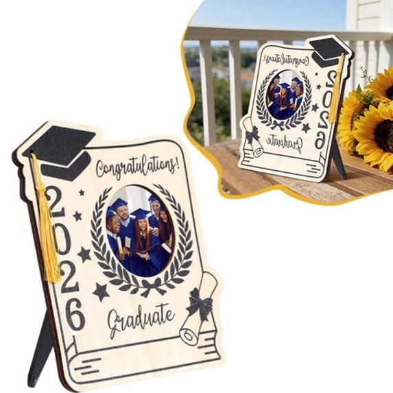 Zoxiy 2026 Graduate Picture Frame With Tassel Holder,Graduation Gifts Ideas For Desktop Display,Class Of 2026 Wooden Graduation Frame,Graduation Photo Frame,Graduation Wooden Frame,5.9"x3.9"