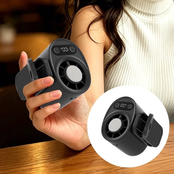 Zoxiy 2026 New Portable Car Clip-On Air Conditioner Fan,360° Rotating USB Rechargeable Fan,With LED Display Quiet Personal Fan,For Car Vent,Gym Workouts And Outdoor Events