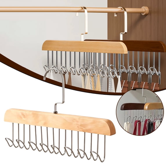 Zoxiy Bra Hanger for Closet Organizers and Storage,Premium Tank Top Hangers for Tank Tops, Camis, Hats, Lingeries,Hat Rack Organizer Wooden Clothes Organizer With 8 Hooks,Non-Slip,Yellow