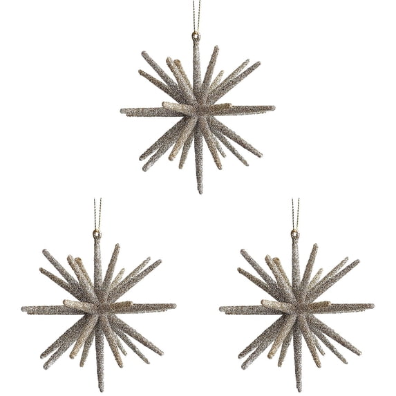Zoxiy Christmas Sparkling Glitter Starburst Ornaments, Exploding Star Shaped Hanging Decorations, Festive Star Ornaments for Christmas Tree, Holiday Party and Indoor Home Festive Decor Supplies