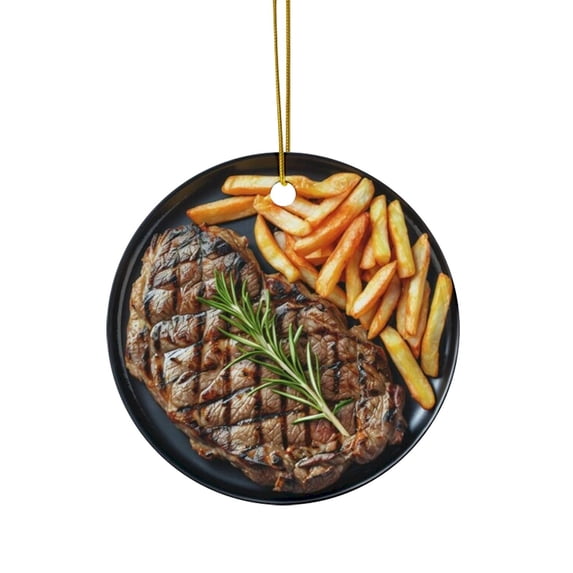 Zoxiy Christmas Steak Decoration Pendant,Christmas Tree Acrylic Food Hanging Ornament,Food Christmas Decorations And Pendants for Xmas Tree Fireplace Holiday Party Home Decor