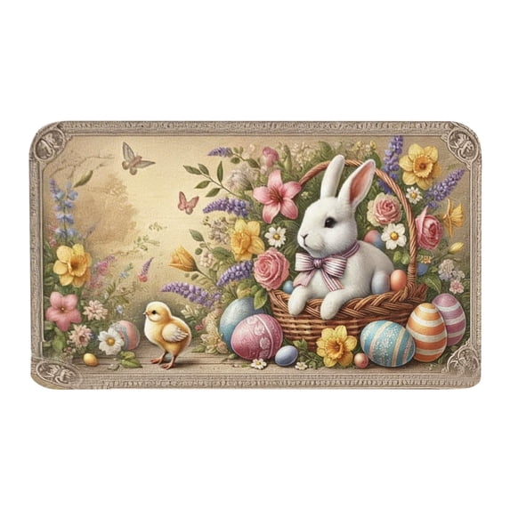 Zoxiy Home Party Decor,Easter Rug,Easter Bath Rugs,Easter Bathroom Rug,Rug for Easter,Bunny Egg Bath Mat,Easter Rabbit Bath Mat,Bunny Rug,Soft and Absorbent,Easter Carpet,Egg Rug,1PC,23.6"x15.7"