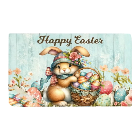 Zoxiy Home Party Decor,Farmhouse Bath Mats Decorations,Easter Kitchen Mats,Bunny Egg Bath Mat,Easter Kitchen Rugs,Easter Rug,Bunny Rug,Easter Bath Rugs,Easter Bathroom Decor,Egg Rug,1PC,23.6"x15.7"