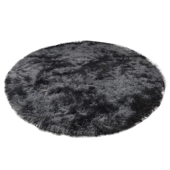 Zoxiy Round Area Rug 2Ft for Bedroom Living Room,Round Rug,Nursery Rug,Soft Fluffy Circle Circular Rugs for Room,Home Office Decor,Modern Floor Fuzzy Farmhouse Gray Carpet for TeenDeep Gray,23.6 Inch