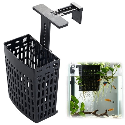 Zoxiy Upgraded Aquarium Plant Holder,Adjustable Aquarium Plant Holder Basket,Top Hanging Design Fish Tank Plant Holder,Fits Tank Edges up Holder for Aquaponic Plants and Aquascape Decoration