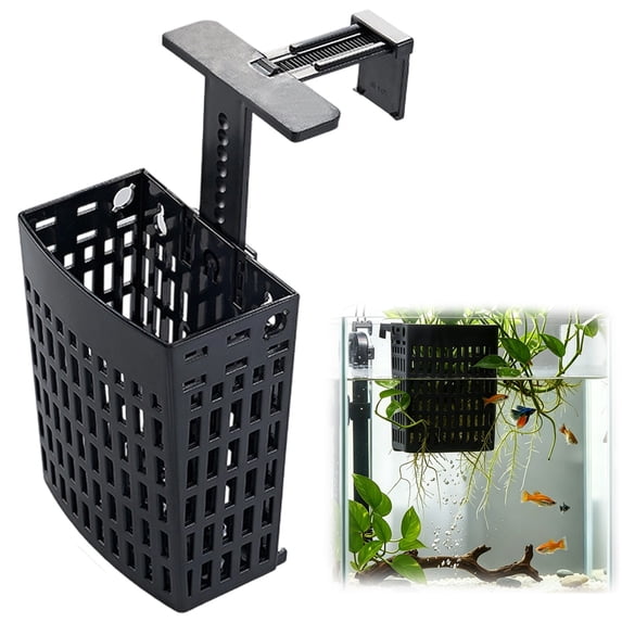 Zoxiy Upgraded Aquarium Plant Holder,Adjustable Aquarium Plant Holder Basket,Top Hanging Design Fish Tank Plant Holder,Fits Tank Edges up Holder for Aquaponic Plants and Aquascape Decoration