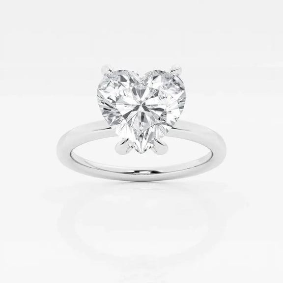 Zoya Jewel 1.6 Ct Heart Cut Excellent Moissanite Ring - 14K White Gold Plated Women’s Jewelry - Stylish Halo Moissanite Gift Ring - Christmas Present for Her