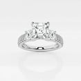 thumbnail image 1 of Zoya Jewel 1.8 Ct Asscher Cut Moissanite Ring - Pave Set Engagement Jewelry - Trilogy Style Wedding Ring - 14k White Gold Plated Anniversary Gift, 1 of 2