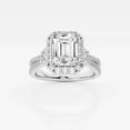 thumbnail image 1 of Zoya Jewel 1.8 Ct Emerald Cut Diamond Ring for Women - 14K White Gold Plated Jewelry - Angel Wings Anniversary Design - Engagement Gift Ring, 1 of 2
