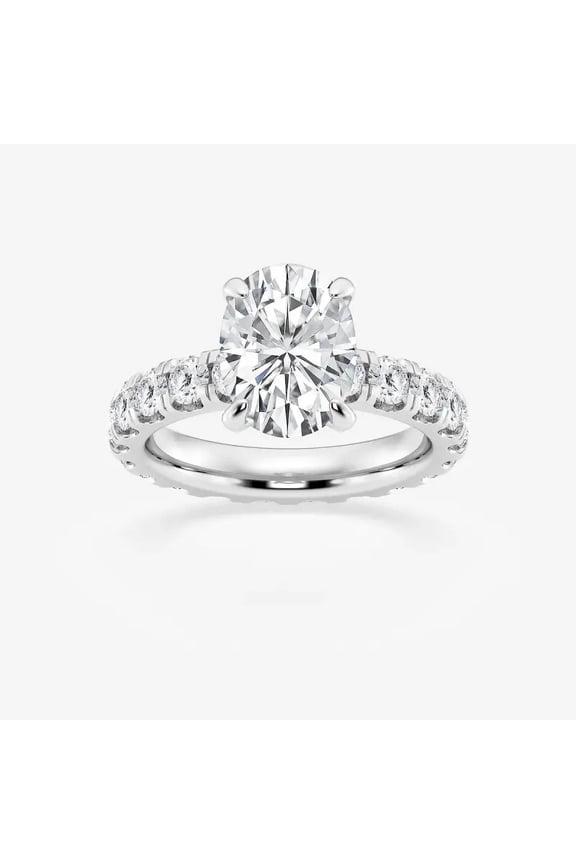 1.8 Ct Oval Cut Diamond Halo Engagement Ring – Lab Created Stone – Women’s 14K White Gold Plated Jewelry – Great Christmas Gift or Daily Wear Option