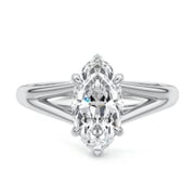 Zoya Jewel 1.9 Ct Marquise Cut Lab Created Simulated Diamond Split Shank Wedding Ring   14K White Gold Plated Engagement Ring   Wedding Anniversary Gift for Wife