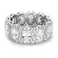 thumbnail image 1 of Zoya Jewel 1 Ct Oval-Cut Lab Created Diamond Band Ring for Women - 14K White Gold Plated Anniversary Jewelry - Vintage Wedding Band Style for Her - 6th Anniversary Gift Ring, 1 of 7