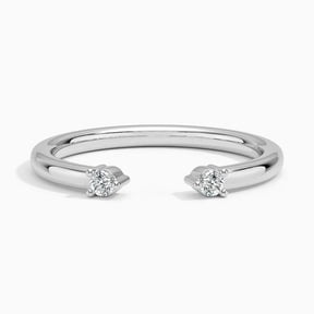 Zoya Jewel 14K White Gold Over Rings for Her - 2.3 Ct Round Cut Lab Created Diamond Rings - Engagement Wedding Ring for Women's - Cuff Anniversary Gifts for Couples - Valentine Proposal Ring