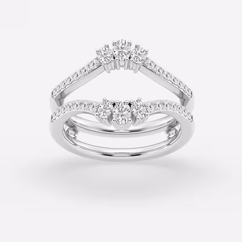 thumbnail image 1 of Zoya Jewel 14K White Gold Plated Wedding Anniversary Ring - 1.8 Ct Round Brilliant Cut Diamond Band - New Year Engagement Jewelry Gift for Her, 1 of 2