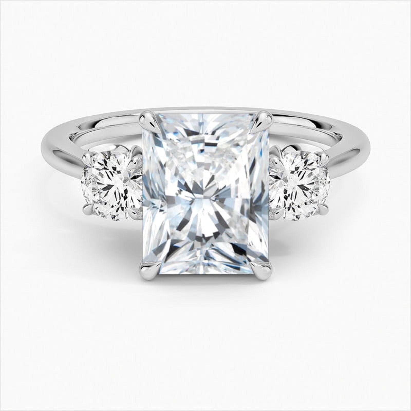 Zoya Jewel 14K White Gold Plated Rings - 2.1 Ct Radiant Cut Diamond Rings - Engagement and Wedding Jewelry for Women - Elegant Anniversary Gift for Her - Chic Daily Wear Diamond Ring