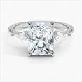 thumbnail image 1 of Zoya Jewel 14K White Gold Plated Ring - 2 Ct Radiant Cut Diamond Engagement Ring - Gorgeous Silver Anniversary Jewelry for Women's Wedding - Promise Gifts for Her, 1 of 6