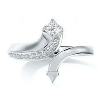 Zoya Jewel 14k White Gold Over Engagement Rings for Women's - Round Cut 1.2 Ct Lab Created Simulated Diamond Wedding Ring - Women's Ring for Anniversary Gift - Bypass Diamond Engagement Ring