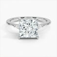 thumbnail image 1 of Zoya Jewel Radiant Cut 2.2 Ct Diamond Solitaire Rings for Her - 14K White Gold Plated Solitaire Styles - Holiday Gift Ideas for Her - Valentine’s Proposal Jewelry - Women's Everyday Diamond Rings, 1 of 6