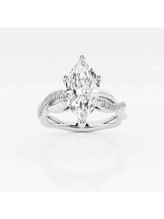 2.1 Ct Marquise Cut Infinity Diamond Engagement Ring – Women’s Twisted Wedding Ring – Lab Created Stone – 14K White Gold Plated Jewelry