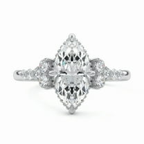 Zoya Jewel 2.2 Ct Marquise Cut Lab Created Diamond Ring – 14K White Gold Plated – Wedding Engagement Ring – Anniversary Gift for Women