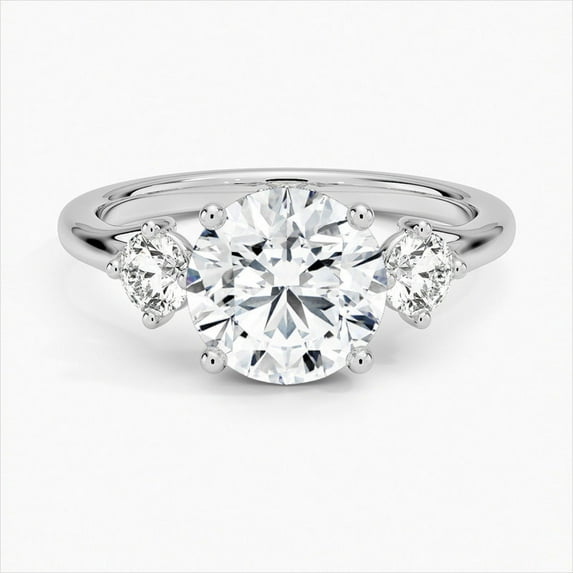 Zoya Jewel 2.2 Ct Round Cut Diamond Wedding Ring - 14K White Gold Plated Engagement Jewelry - Stunning Silver Anniversary Gifts for Women's Wedding Proposal