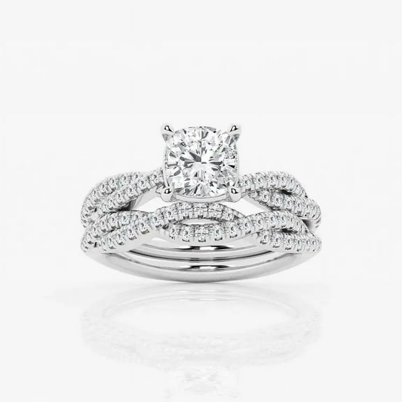 Zoya Jewel 2.5 Ct Excellent Cushion Cut Diamond Rings - 14K White Gold Plated Jewelry - Clearance Bridal Diamond Set - Gift Jewelry for Her