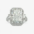 thumbnail image 1 of Zoya Jewel 2.5 Ct Radiant Cut Engagement Ring for Women – Lab Created Diamond Solitaire with Accent Stones – 14K White Gold Plated Wedding Ring – Gift for Special Moments, 1 of 2
