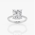 thumbnail image 1 of Zoya Jewel 2 Ct Princess Cut Diamond Ring - 14k White Gold Plated Hidden Halo Engagement Wedding Ring - Falling in Love Gift - Special Occasion Jewelry, 1 of 2