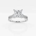 thumbnail image 1 of Zoya Jewel 2 Ct Princess Cut Lab Created Diamond Engagement Ring - 14K White Gold Plated - Rising Split Shank Style - Jewelry for Women’s Weddings or Gifts, 1 of 2