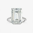 thumbnail image 1 of Zoya Jewel Dazzling 2.5 Ct Emerald Cut Engagement Ring for Women – Solitaire Wedding Ring with Accent Details – 14K White Gold Plated – Moissanite Jewelry Gift, 1 of 2