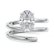 Zoya Jewel 2 Ct Oval Cut Lab Created Simulated Diamond Anniversary Ring   Stamped 14K White Gold Plated Wedding Ring   Diamond Women s Engagement Ring