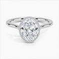 thumbnail image 1 of Zoya Jewel Excellent 2 Ct Oval Cut Diamond Ring – 14K White Gold Plated Diamond Band – Bead Ball Detail – Solitaire Engagement Ring – Elegant Solo Stone Jewelry for Women, 1 of 6