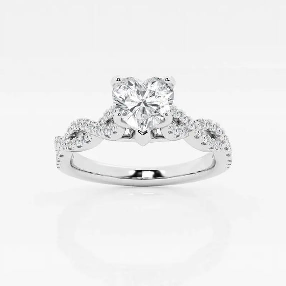 Zoya Jewel Heart Cut 2.2 Ct Diamond Ring – 14K White Gold Plated Jewelry – Clearance Engagement Ring – Special Office Gift for Her
