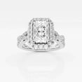 thumbnail image 1 of Zoya Jewel Luxe 2.2 Ct Radiant Cut Moissanite Halo Engagement Twisted Ring – 14K White Gold Plated – Women’s Jewelry for Gifts and Special Days, 1 of 2
