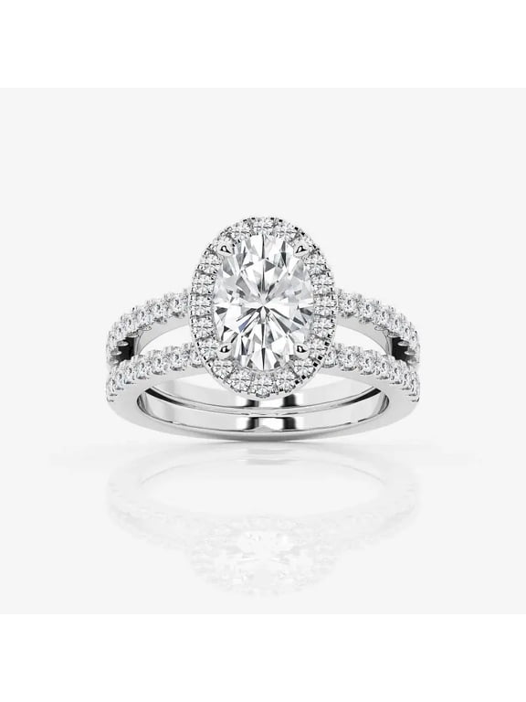 Oval Cut 1.7 Ct Diamond Ring - 14K White Gold Plated Anniversary Wedding Ring - Simple Solitaire Engagement Jewelry - Women's Birthday Gift