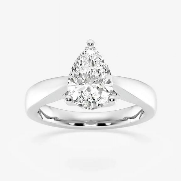 Zoya Jewel Pear Cut 1.8 Ct Excellent Moissanite Ring - 14K White Gold Plated Engagement Jewelry - Personalized Wedding Ring - Solitaire Gift for Sister