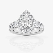 Zoya Jewel Pear Cut 2 Ct Excellent Moissanite Ring - 14K White Gold Plated Solitaire Jewelry - Engagement Wedding Ring for Women - Unique Bridal Gift Idea